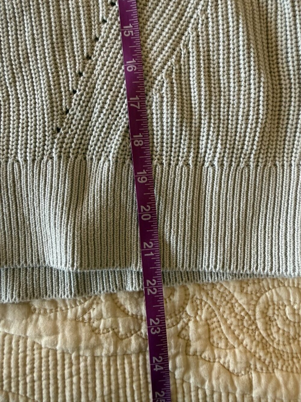 NWT Industry sage green knit top with sheer mesh puff sleeves. Size XL - Picture 7 of 7
